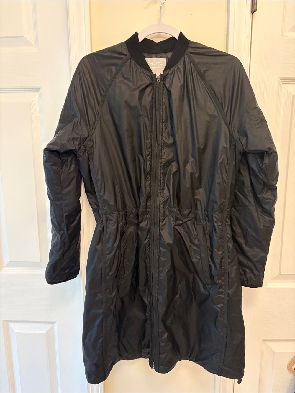 Athleta Black Long Packable Pimaloft Coat